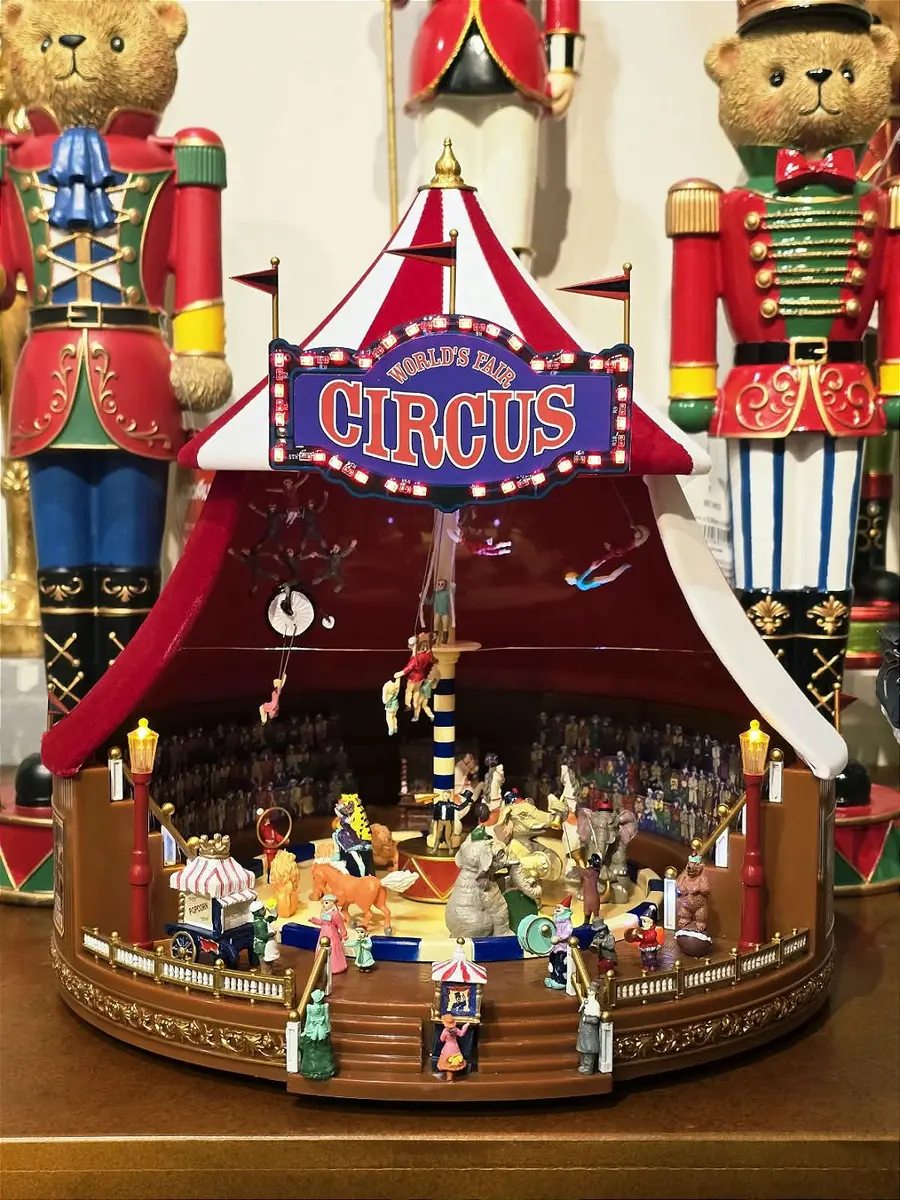 Cenário Vila Natalina Circus Luxo Vintage Circo Mr Christmas