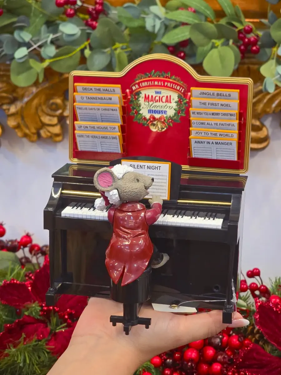 Ratinho Pianista Mr Christmas 13 cm